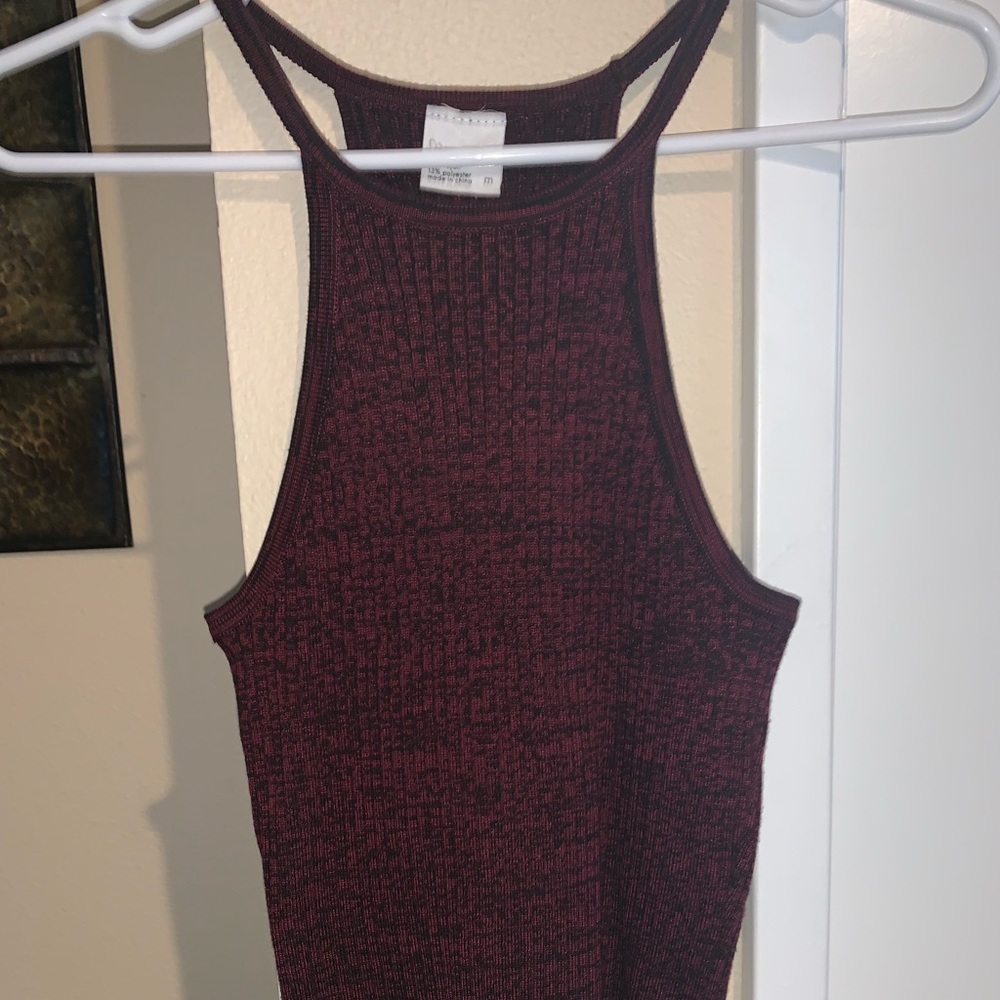 Dark red knit tank